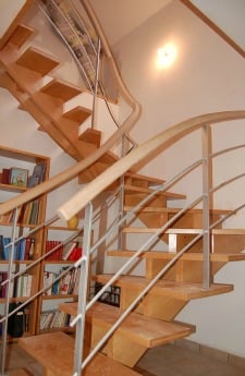 Garde-corps intérieur bois métal.