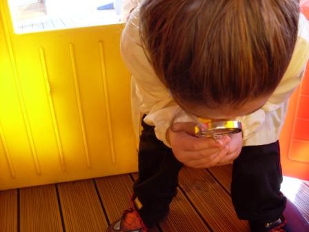 Beatrice ci manda anche i suoi "strumenti": una lente di ingrandimento...