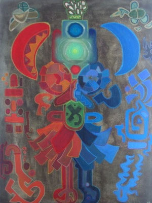 Sol y Luna I 68x100 cm, acrylique sur toile, 2008.