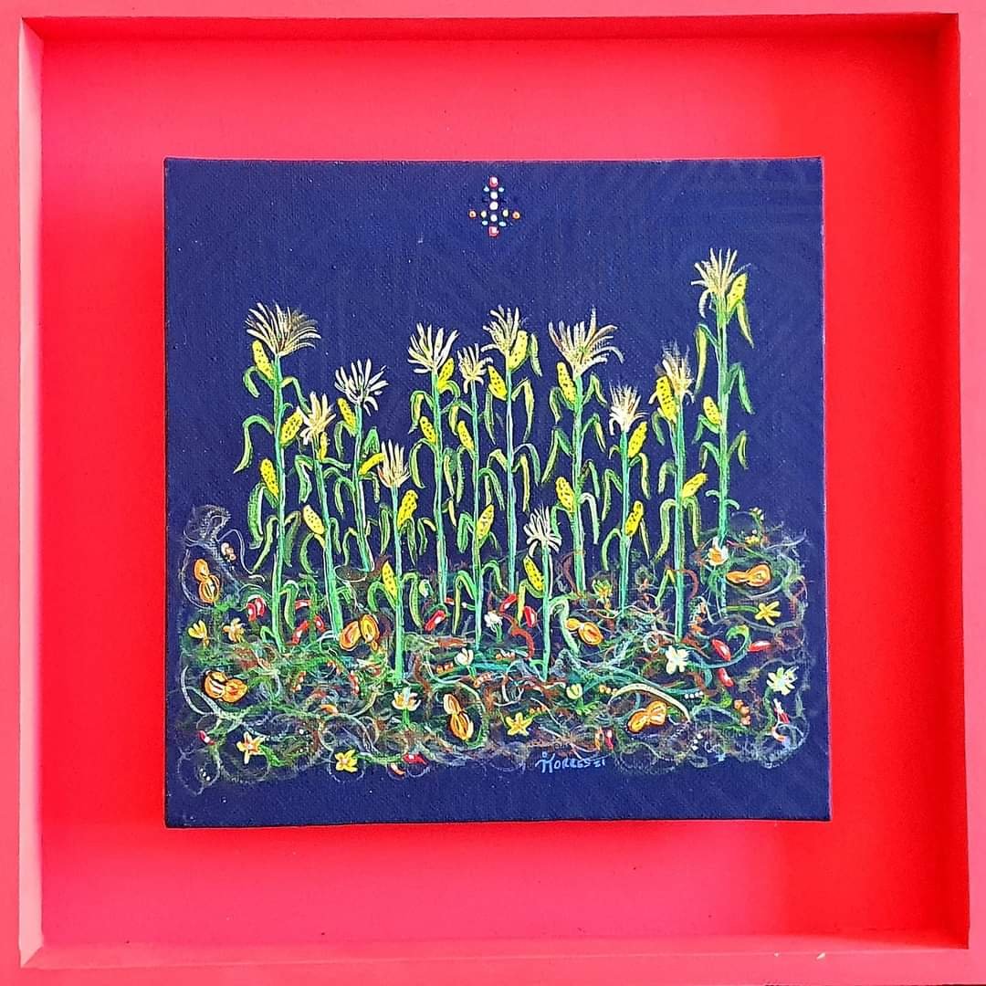 La Milpa 20x20 cm, acrylique sur toile, 2021 (350 €)