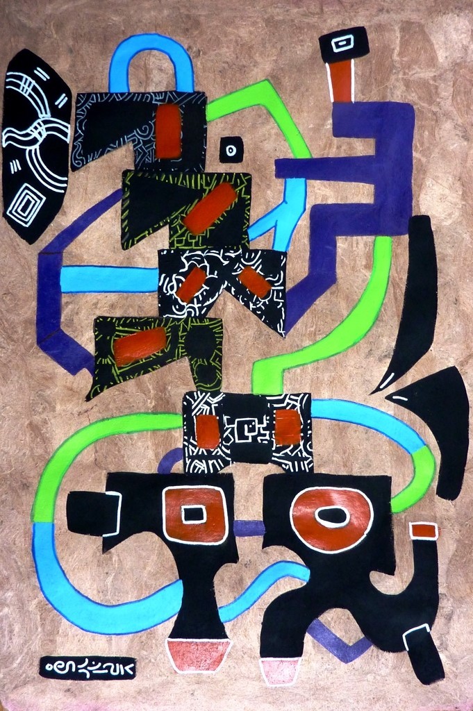 Amate 38, 40x60 cm, acrylique et huile sur "amate" 2014