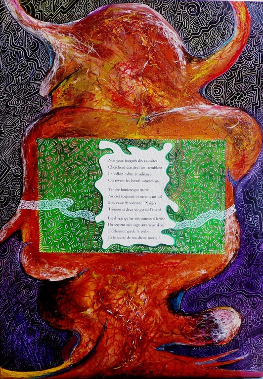 Hommage à Alfred Campozet , 50x70 cm, acrylique et huile sur lin. 2011