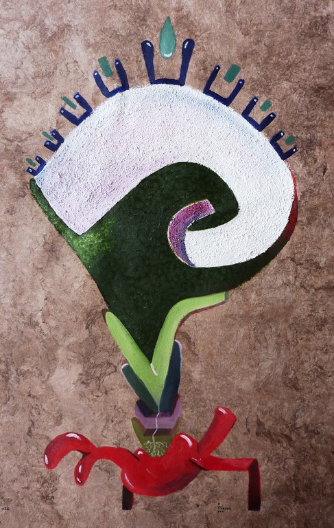 Amate 40x60 cm, acrylique et huile sur "amate" 2011