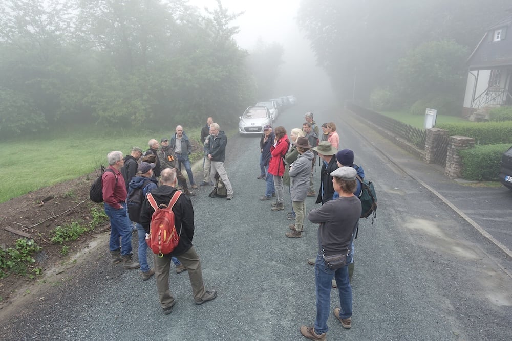Am Forsthaus Winterstein herrscht noch dichter Nebel