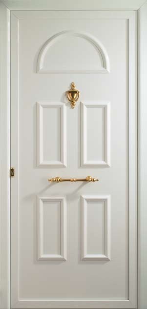 Puerta de entrada de aluminio con moldura superpuesta Sena