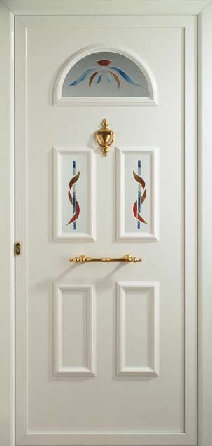 Puerta de aluminio modelo Sena vidrio Medusa