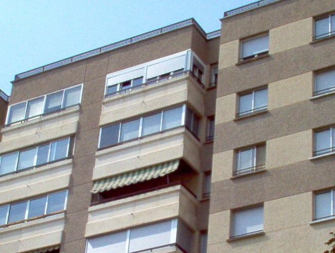 Vista exterior de cerramiento de terraza