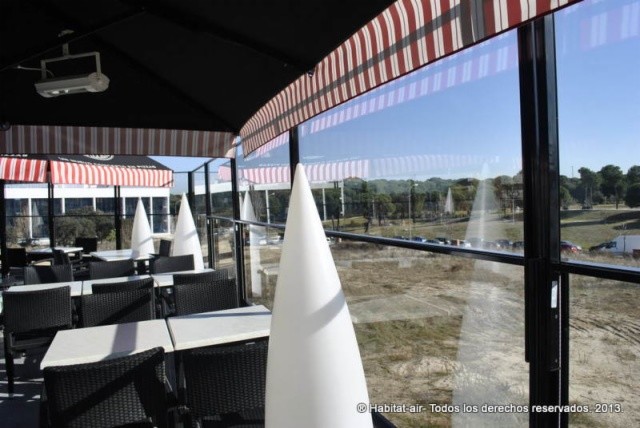 Cortavientos vidrio restaurantes