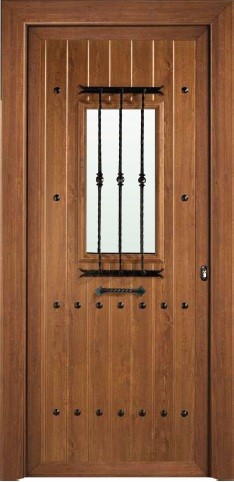 Puerta entrada aluminio rustica