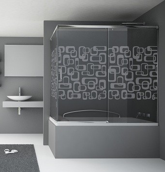 Mampara de baño de una hoja corredera y una hoja fija