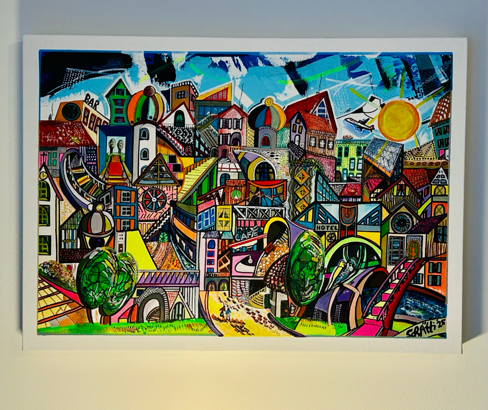 „Walk in a Small City“, 70x50 cm.