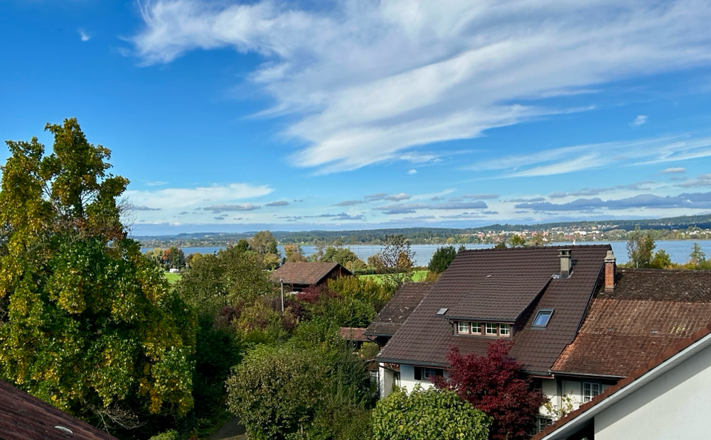 Block in den Norden aus dem Dachfenster. 