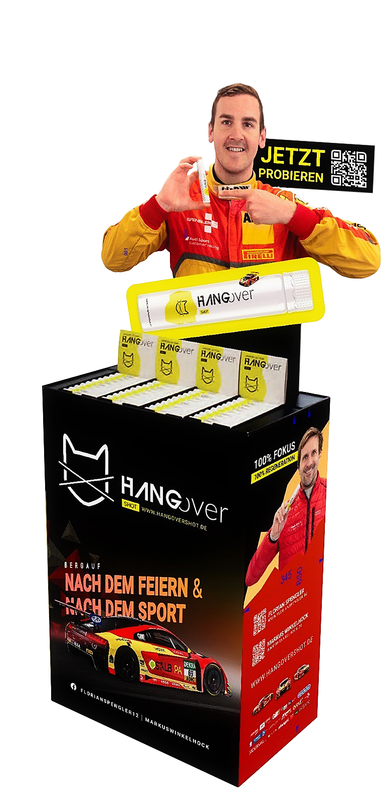 Digital POS Printing - POS Display und Prototypen per Digitaldruck und Digitalplot - Kleinmengen und Einzelstücke kosteneffizient herstellbar - hier: Hangover Nahrungsergänzungsmittel im POS Display aus Karton - www.rattpack.eu