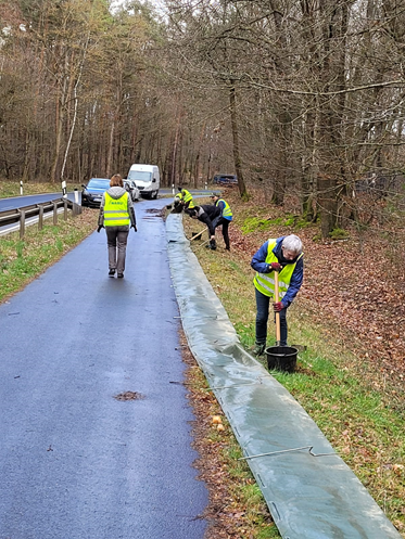 Amphibienschutzzäune aufzubauen