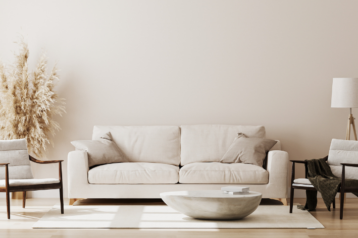 Beige trendkleuren 2023 voor op de muur in de woonkamer