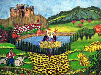 Andalusische Impressionen, 30 x 25 cm, Acryl auf Leinwand