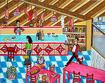 Bar Pedro, 30 x 25 cm, Acryl auf Leinwand