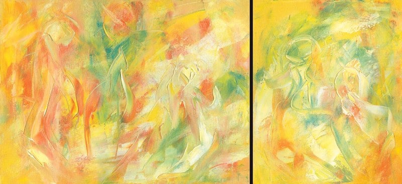 Sonnenkinder groß und klein | Öl auf Leinwand | 2006 | 40x30cm/24x30cm