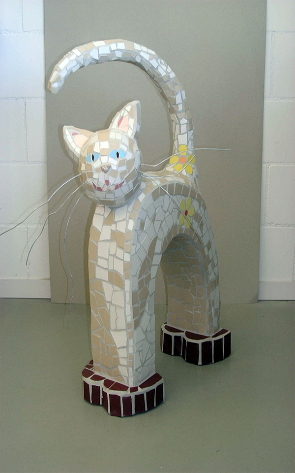 Mosaikkatze für den Garten