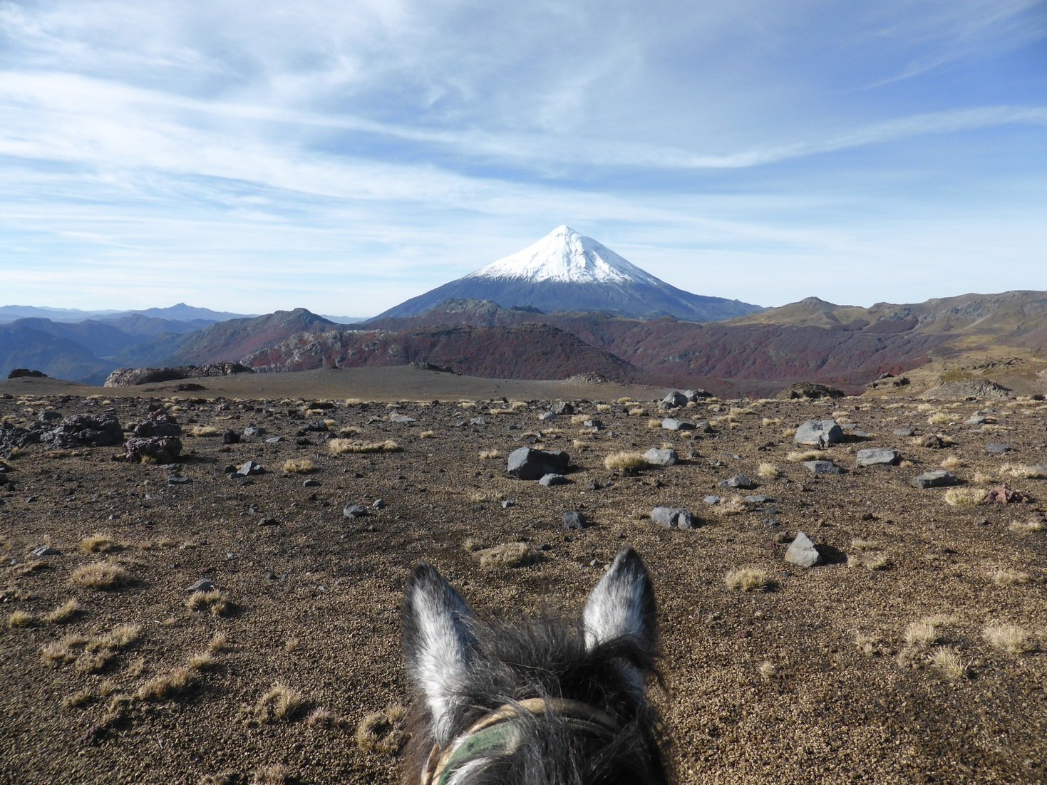 Horseback riding in the beautiful volcanic landscape