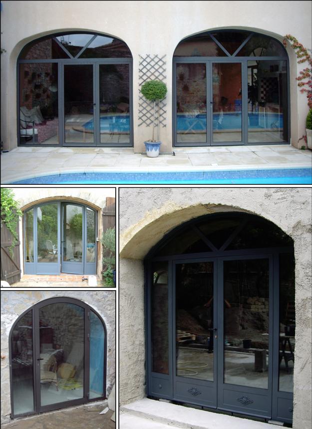 Ensemble de menuiseries cintrées. Métalu d'Oc