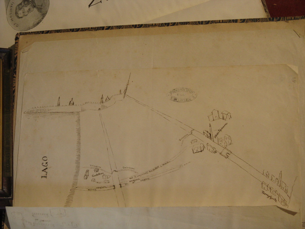 Schizzo originale della battaglia di Curtatone e Montanara - Original sketch of the battle of Curtatone eand Montanara