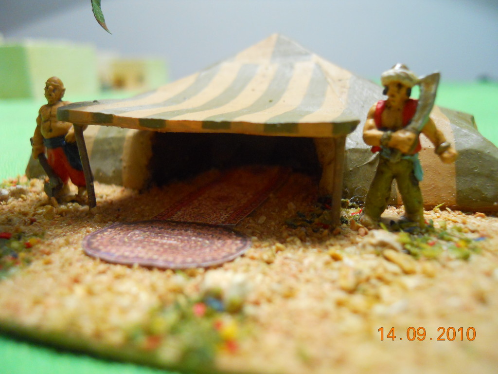 La guardia all'ingresso della tenda