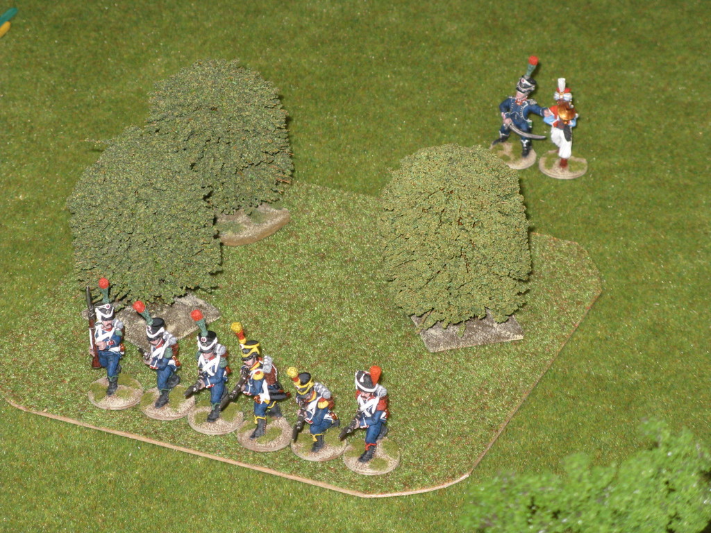 La fanteria leggera francese occupa un bosco