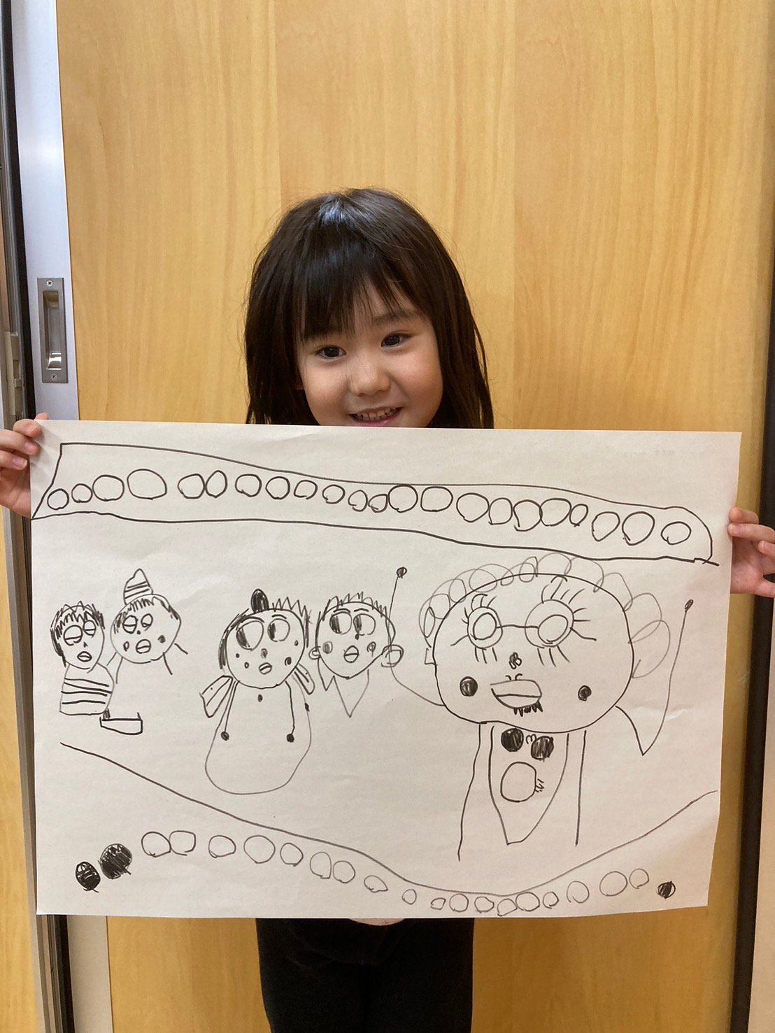 劇『かさじぞう』の体験画