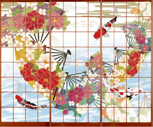 花扇と鯉