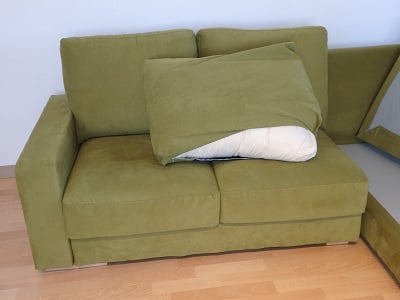 ソファ　　L字型ソファ　カウチソファ　カジュアル　グリーン　栃木県　家具　インテリア