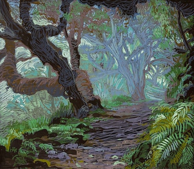 Asta Rode, Levada, Acrylstift auf Leinwand, 70x80 cm, 2025