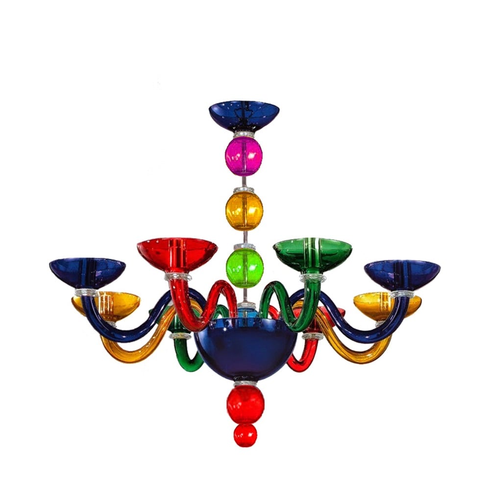 Bubble lampadario di Murano moderno e colorato