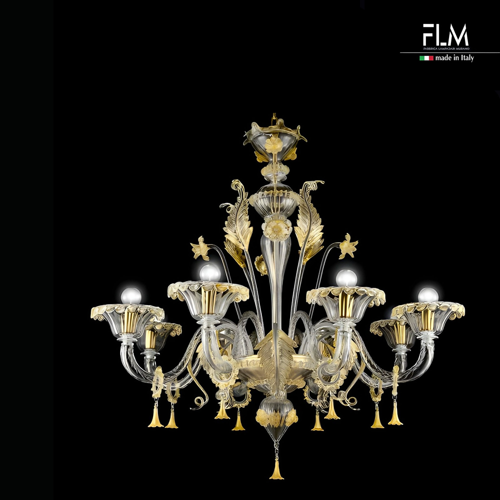 Lampadari in vetro di Murano su misura: illuminazione artigianale per progetti residenziali e contract