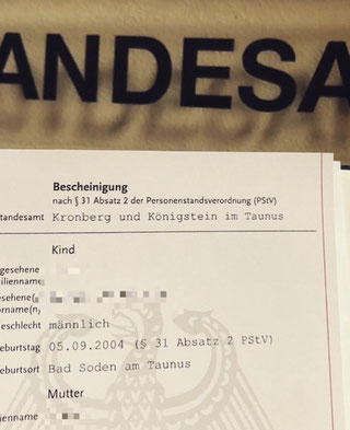 Beurkundung von Sternenkindern