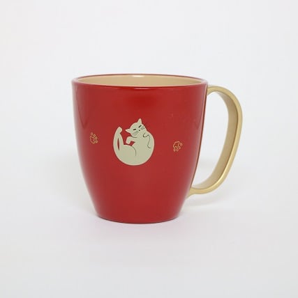 猫 マグカップ 猫になりたい ぬりもの 金沢 おみやげ わこう 和幸 赤