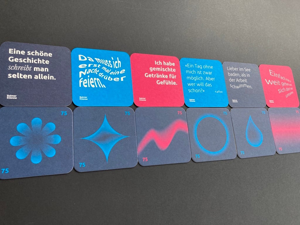 Getränkeuntersetzer für ein besonderes Jubiläum