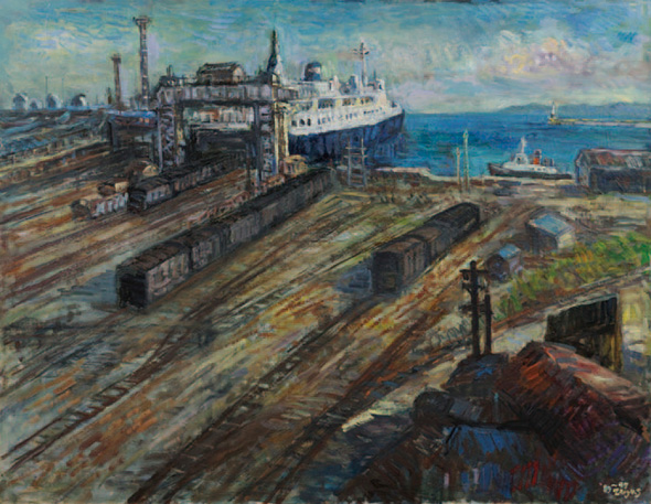 青函連絡船桟橋　1989年　F50号