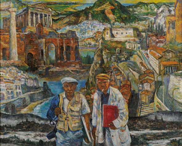 画家二人－南イタリア・スケッチの旅から－ 2006年　F150号