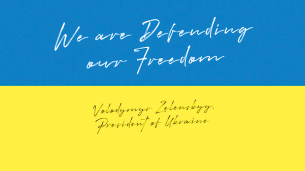 ゼレンスキー大統領の作品　 第59 回ヴェネチア・ビエンナーレ公式関連企画 「This is Ukraine: Defending Freedom （これがウクライナ：自由のために戦う）」展より。 Courtesy of La Biennale di Venezia.