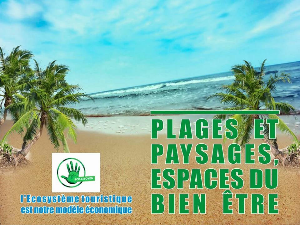 Affiche dédiée à une opération "plages propres" au Bénin
