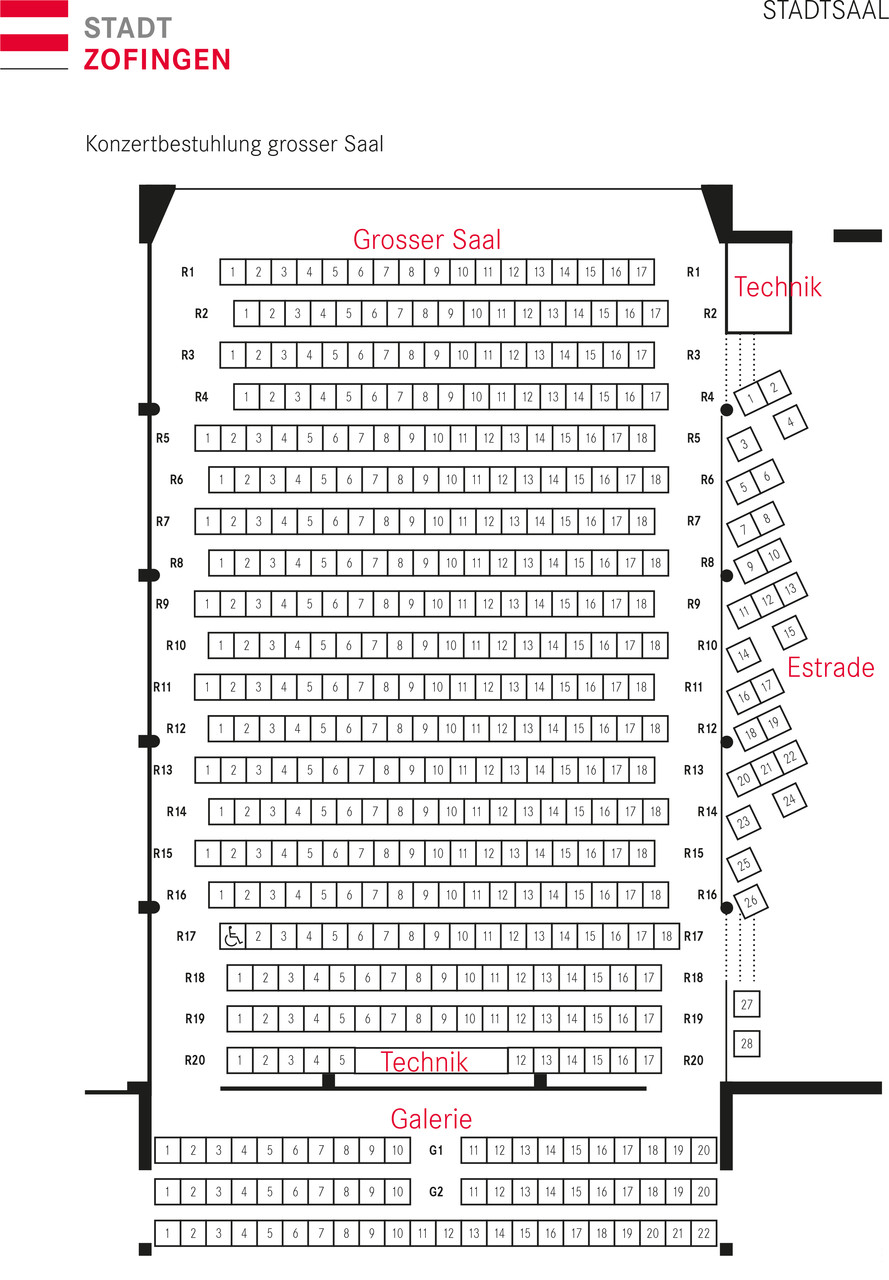 Grosser Saal Konzertbestuhlung