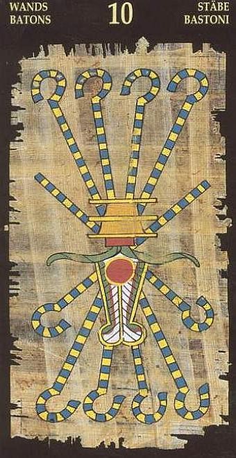 10 de Bâtons - Le tarot Égyptien