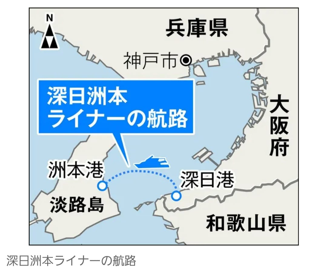 大阪から淡路への船旅