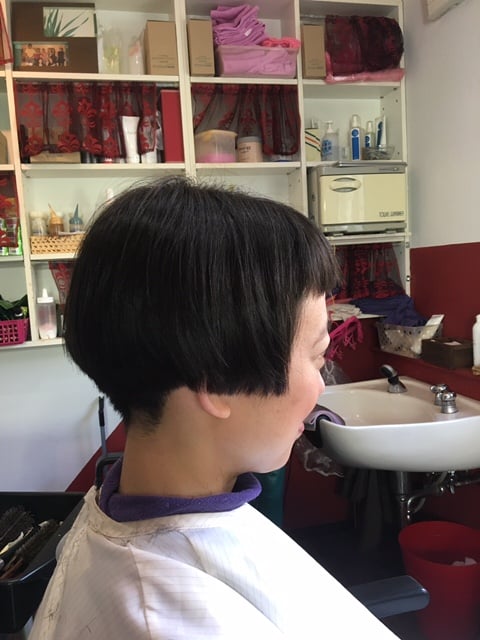 前髪短めショートボブ