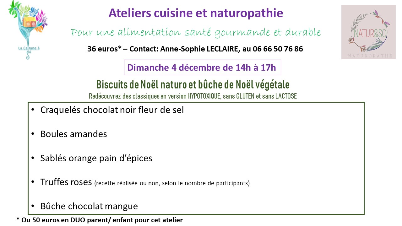 Atelier Cuisine naturo spécial Noël