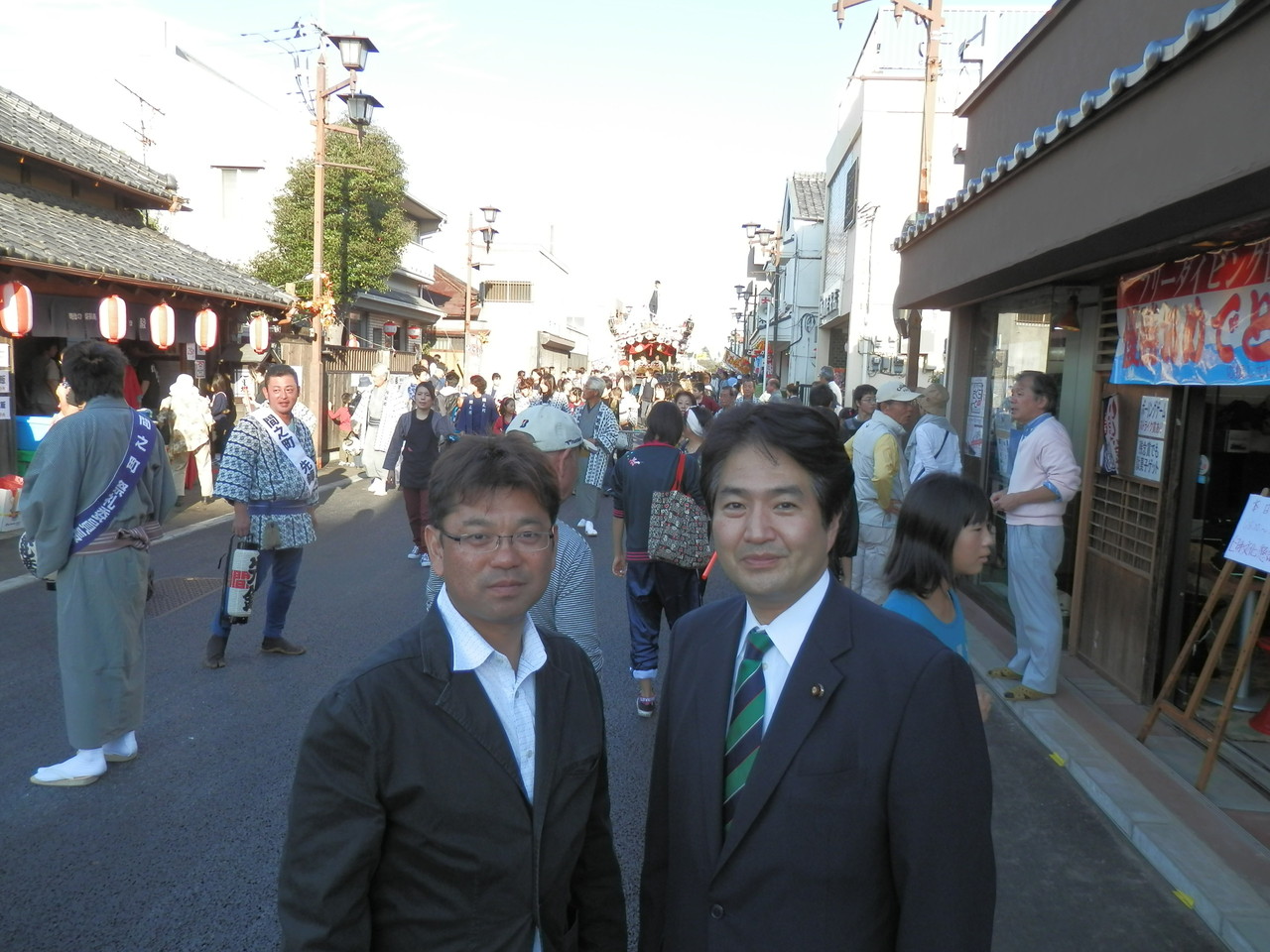 佐倉の秋まつりにて 奥野代議士と