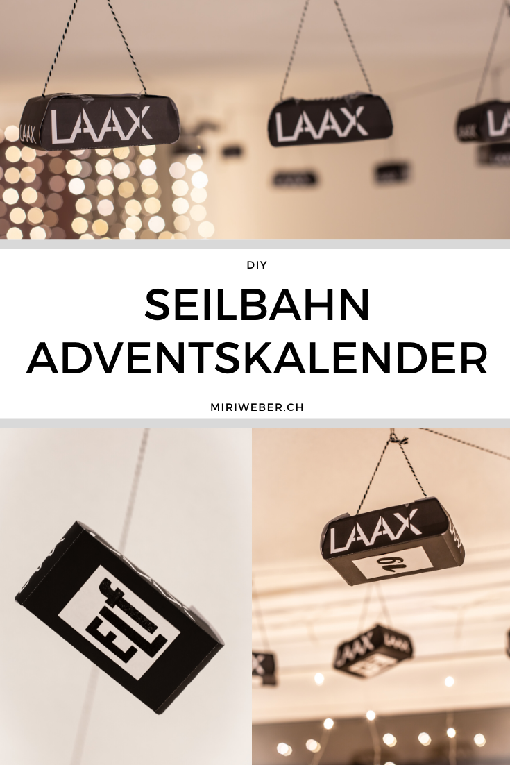 Gondel Adventskalender, Seilbahn Adventskalender, DIY, Adventskalender Winter, Adventskalender Berge, Adventskalender Kinder, Laax, Anleitung, Idee, Adventsdekoration, kreativ, basteln