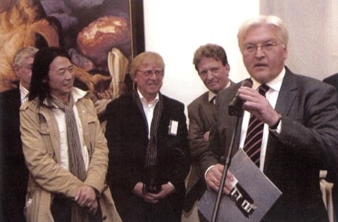 April 2008: Tour of the former Federal Foreign Minister Frank-Walter Steinmeier through the Berlin gallery quarter in Friedrichstraße. Closing event: the show "Berlin-Beijing" in the gallery Tammen & Gaulin