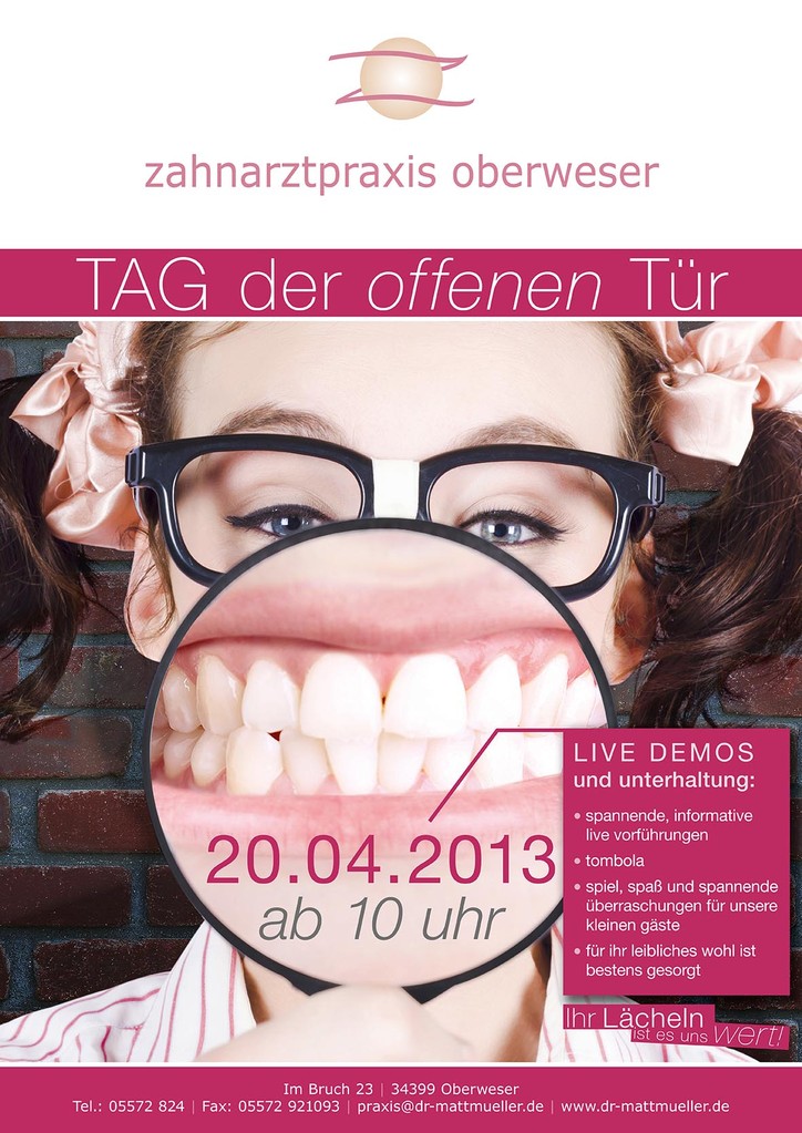 Zahnarztpraxis Oberweser – Werbeplakat